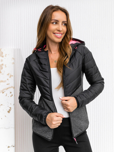 Women's Lightweight Jacket with hood Black Bolf KSW4005A1