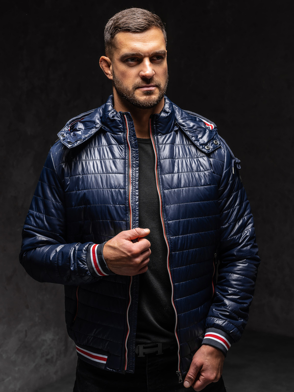 Men's Quilted Lightweight Jacket Navy Blue Bolf 6191A1