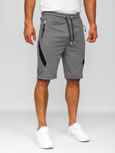 Men's Sweat Shorts Grey-White Bolf Q3875