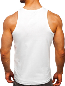 Men's Printed Boxer Tank Top White Bolf 14848