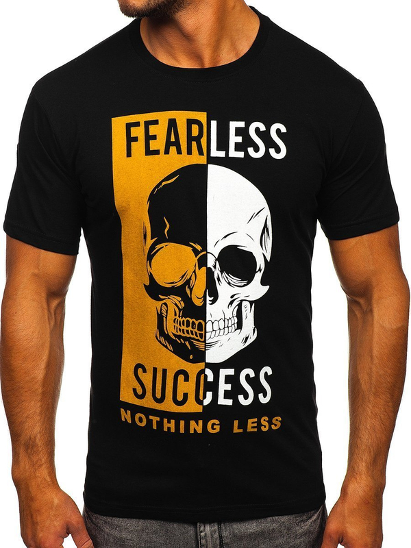 Men's Printed T-shirt Black Bolf 142173