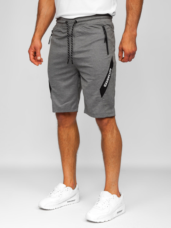 Men's Sweat Shorts Grey-Black Bolf Q3875
