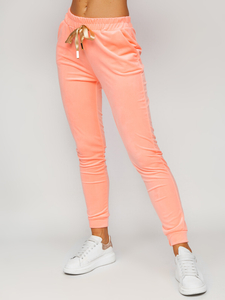Women's 2-Piece Velour Tracksuit Peach Bolf 8129