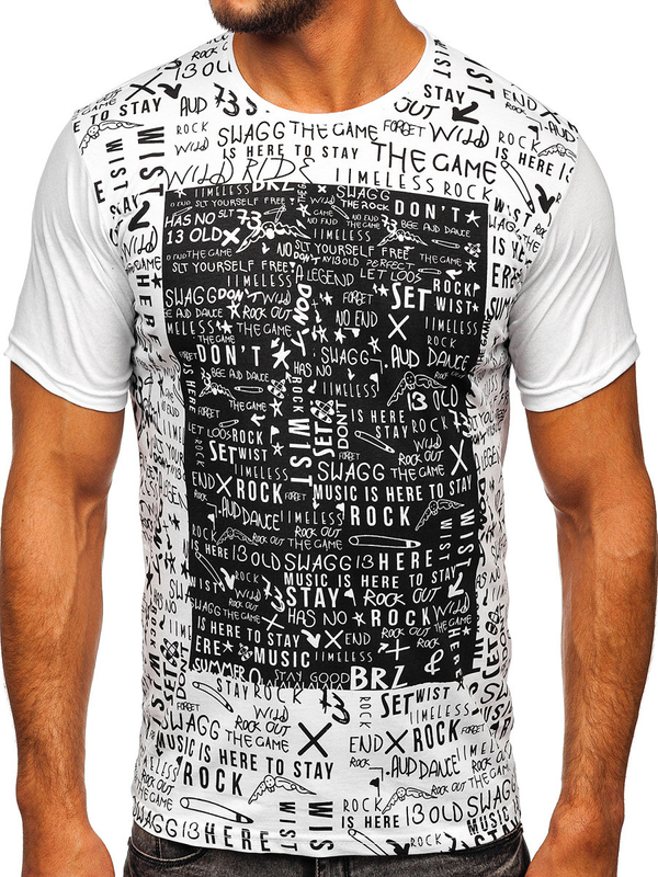 Men's Cotton Printed T-shirt White Bolf 1173