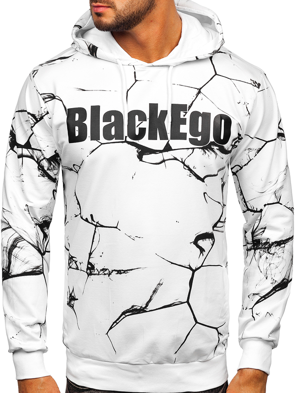 Men's Printed Hoodie White Bolf 6453