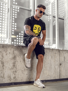 Men's Printed T-shirt Black Bolf 14400A