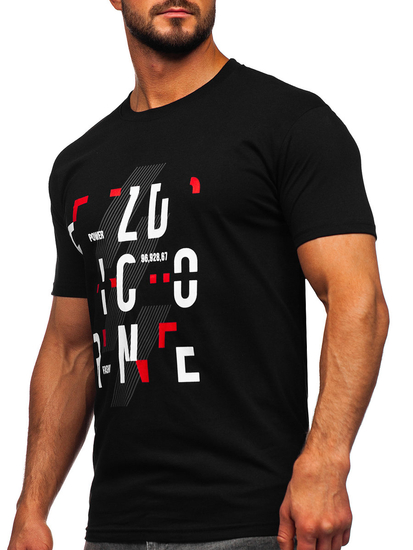 Men's Cotton Printed T-shirt Black Bolf 14752