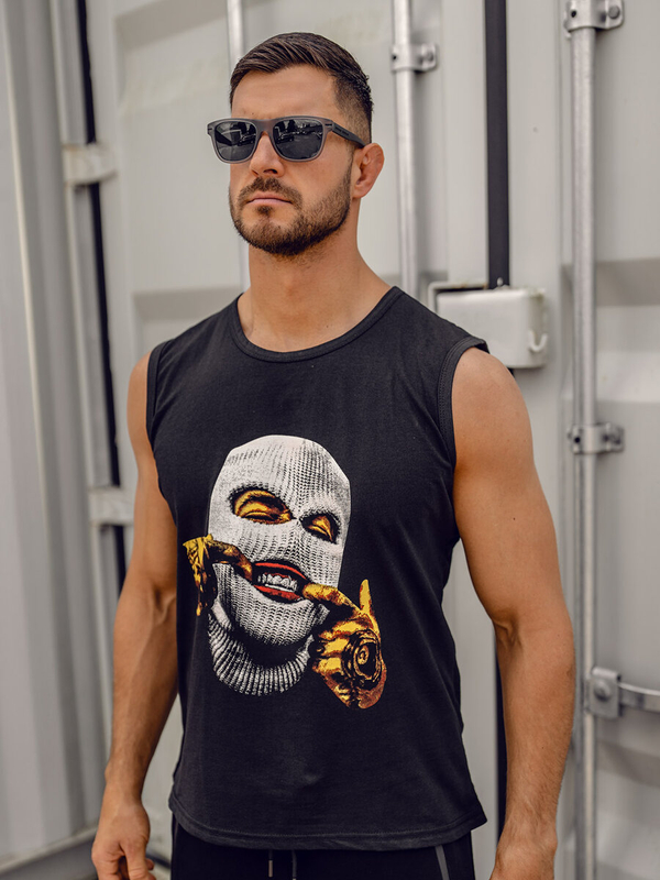 Men’s Printed Tank Top Black Bolf 14811A