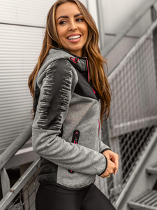 Women's Lightweight Quilted Jacket with hood Grey Bolf KSW4007A