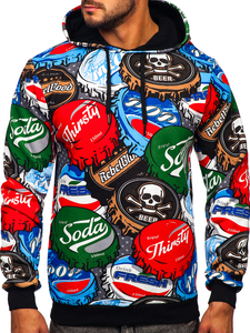 Men's Printed Hoodie Multicolor Bolf 141031