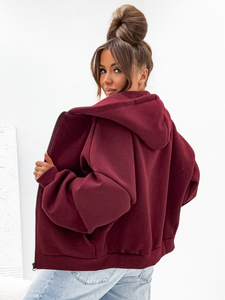 Women's Warm Butterfly Hoodie Claret Bolf 821112