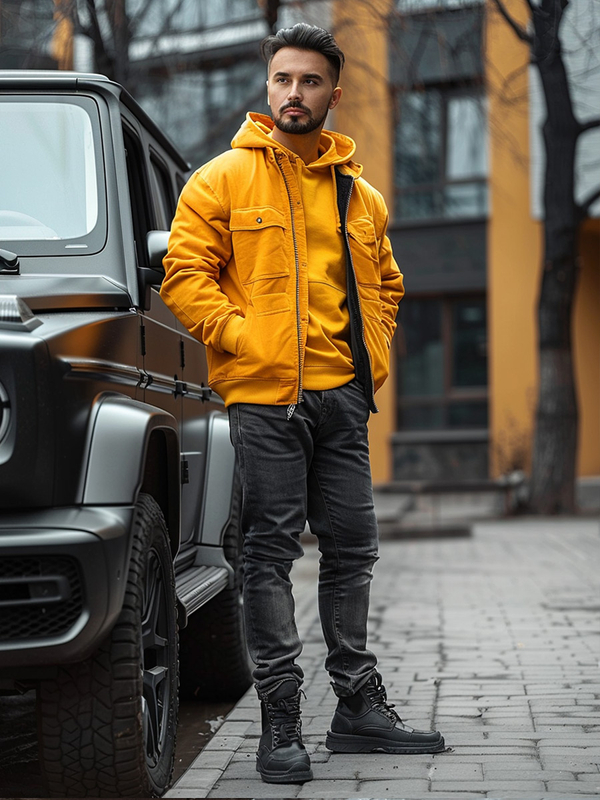 Men's Jeans Slim Fit Black Bolf R927