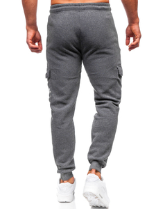 Men's Cargo Jogger Sweatpants Anthracite Bolf JX6028