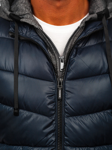 Men's Hooded Gilet Navy Blue Bolf 2909