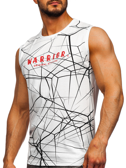 Men's Printed Tank Top White Bolf 14813