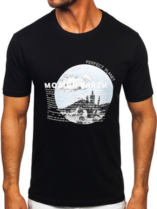 Men's Cotton Printed T-shirt Black Bolf MPO3466