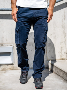 Men's Cargo Pants with Belt Navy Blue Bolf 1672