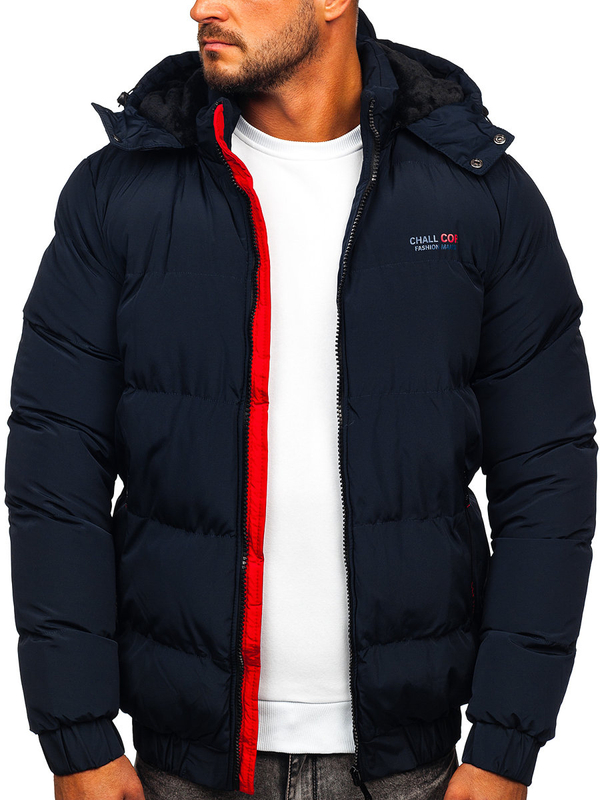 Men's Quilted Winter Jacket Navy Blue Bolf 6904