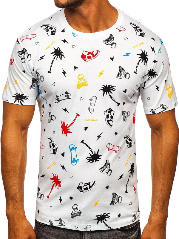 Men's Cotton Printed T-shirt White Bolf 1150