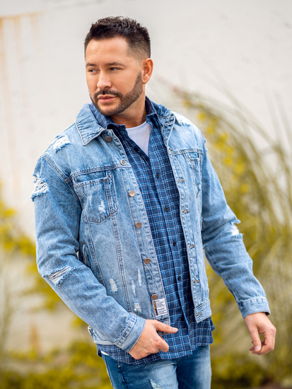 Men's Denim Jacket Sky Blue Bolf MJ501BC