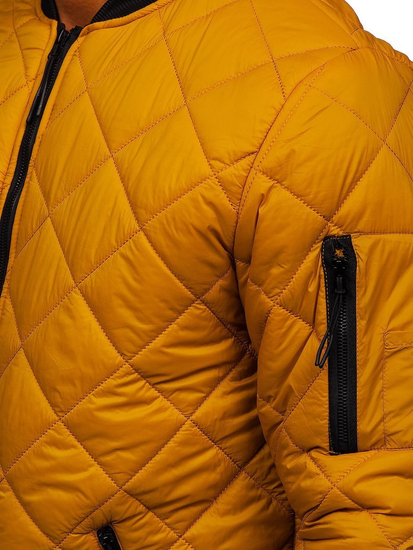 Men's Lightweight Quilted Bomber Jacket Camel Bolf MY-01A