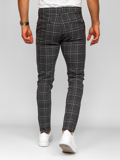 Men’s Elegant Checkered Pants Graphite Bolf 184168