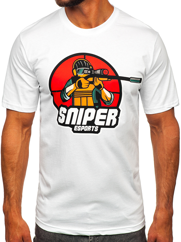 Men's Cotton Printed T-shirt White Bolf 143022