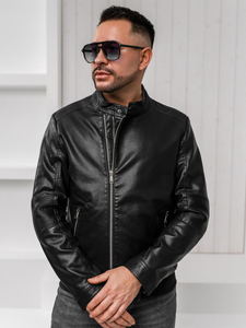 Men's Leather Jacket Black Bolf 1073