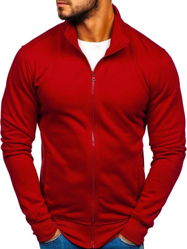 Men's Zip Stand Up Sweatshirt Claret Bolf B002