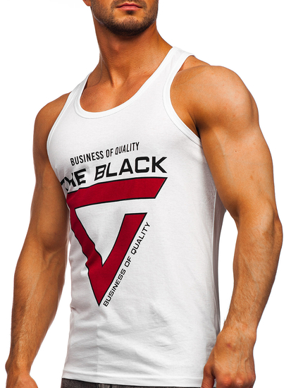 Men's Printed Boxer Tank Top White Bolf 14833