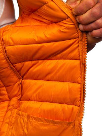 Men's Quilted Hooded Gilet Orange Bolf LY36