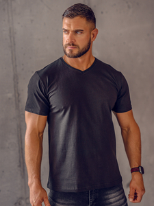 Men’s Basic V-neck T-shirt Black Bolf 192131A