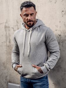 Men's Kangaroo Hoodie Grey Bolf MB001A