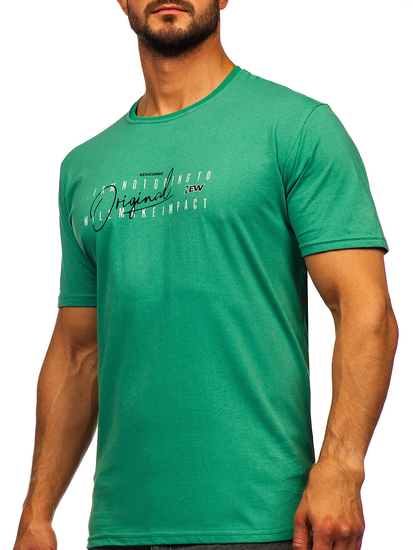 Men's Cotton Printed T-shirt Green Bolf 5032
