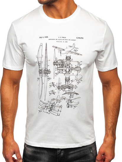 Men's Cotton Printed T-shirt White Bolf MPO3538