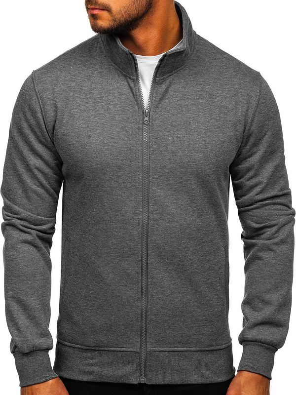 Men's Zip Stand Up Sweatshirt Anthracite Bolf B2002