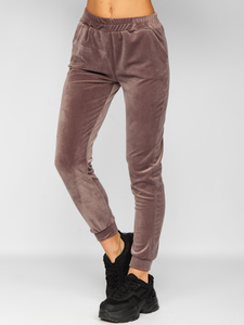 Women's 2-Piece Velour Tracksuit Cappuccino Bolf 829