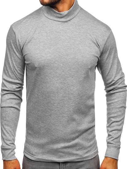 Men’s Cotton Polo Neck Sweater Grey Bolf 534