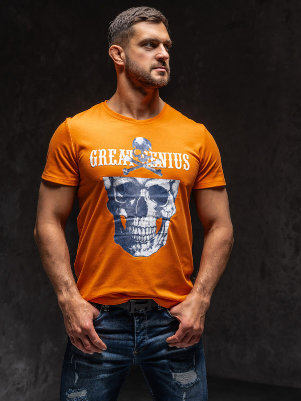 Men's Printed T-shirt Orange Bolf Y70005