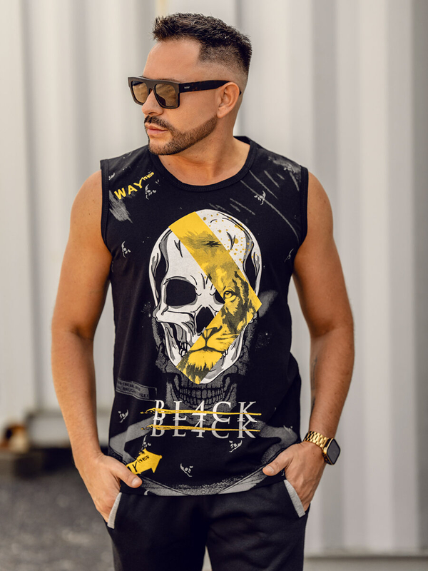 Men’s Printed Tank Top Black Bolf 14814A