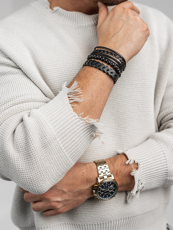 Men’s Set of Bracelets Black Bolf TT1133-3P 3 PACK