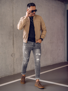 Men's Reversible Lightweight Bomber Jacket Camel Bolf 84M3005A