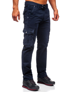 Men's Cargo Pants with Belt Navy Blue Bolf 1672