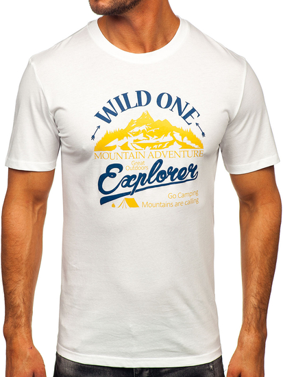 Men's Cotton Printed T-shirt White Bolf MPO3484