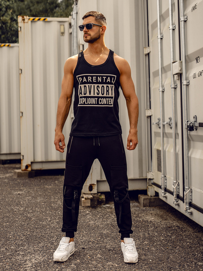 Men’s Printed Tank Top Black Bolf 14855A