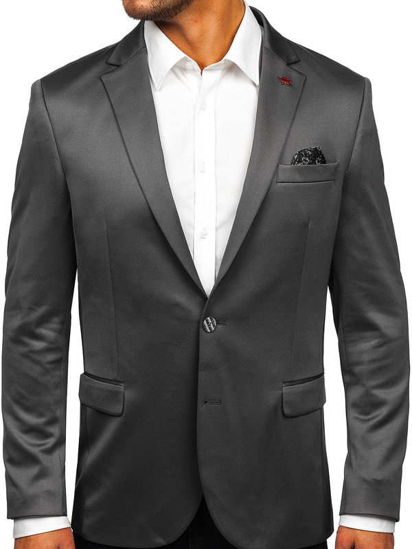 Men’s Elegant Suit Jacket Grey Bolf 022