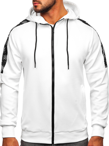Men's Zip Hoodie White Bolf 27B8120