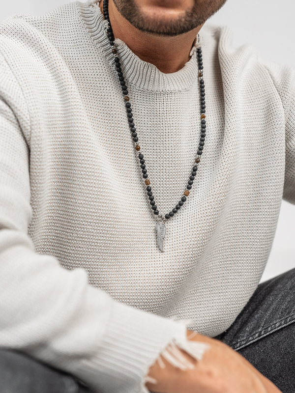 Men’s Beaded Necklace Black Bolf TT5503