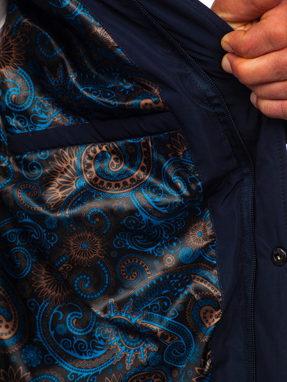 Men's Quilted Lightweight Jacket Navy Blue Bolf 5M709