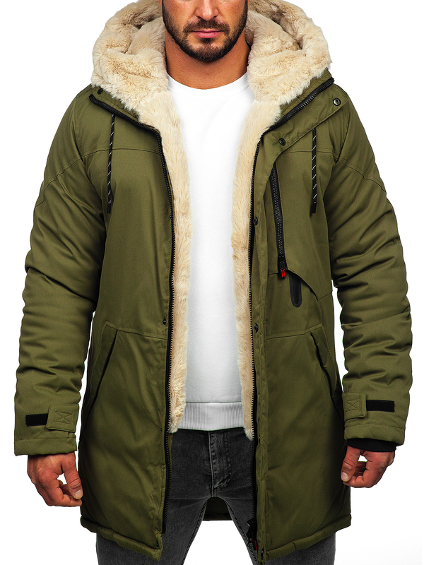 Men's Winter Parka Jacket Khaki Bolf 22M38